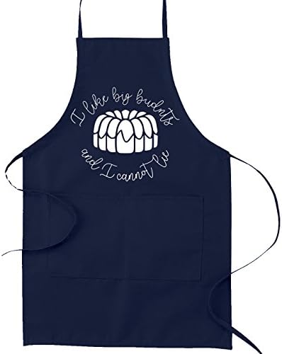 Decal Serpent I Like Big Bundts And I Cannot Lie Pun Funny Parody Cooking Baking Kitchen Apron Navy Blue