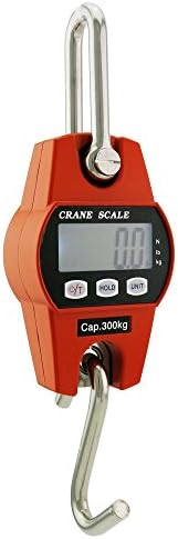 Outmate Mini Digital Crane Scale 300kg/600lbs with LED(Aluminium Alloy Case,Orange)