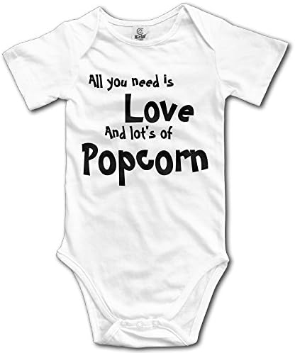 Jidfnjg All You Need is Love &amp; Popcorn Kids Boys Girls Baby Bodysuit Outfits Baby Onesies