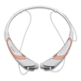 Rymemo 2016 Newest Universal Wireless Bluetooth 4.1 Music Stereo Sports/Running & Gym/Exercise Headset Headphones w/Microphone Vibration Neckband Style for Cellphone,Rose Gold-White