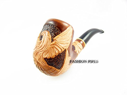 New Fashion"American Eagle" Tobacco Smoking Pipe Carved Pear Root + Pouch Gift! (2)