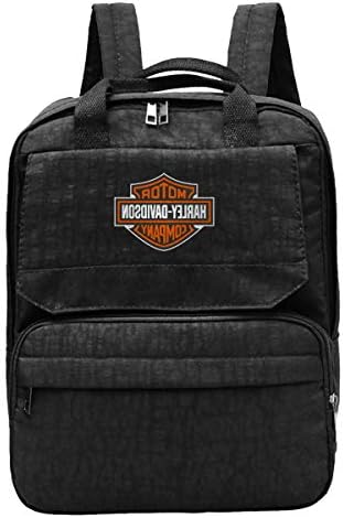 Harley Davidson-Logo Women's Backpack Classical Basic Travel Shoulders Bag for School Water Resistant Schoolbag Black One Size