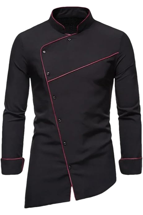 Amazon.com: LIXINGHEITANG Black White Red Long Sleeve Shirt Men 