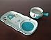 LG Stylish 4-piece Soup & Sandwich Set Butterfly- Turquoise Blue