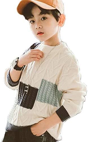 Jinpin ニットセーター ボーイズ セーター プルオーバー 男の子 トップス パーカー 子供服 子供 トレーナー ニットパーカー キッズ ニット リブ カジュアル 長袖 防寒 ジュニア 秋冬 カットソー ケーブル ハイネック スウェット