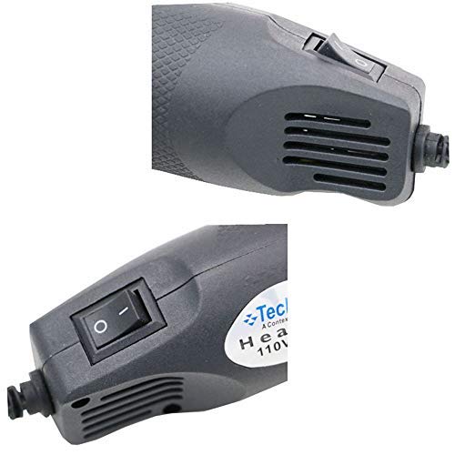 Long Heat Gun Homidic Mini Handheld Hot Air Gun Electric 300W Portable Heat Gun for DIY Craft Embossing Shrink Wrapping Electrical Heat Tool (110V Black)