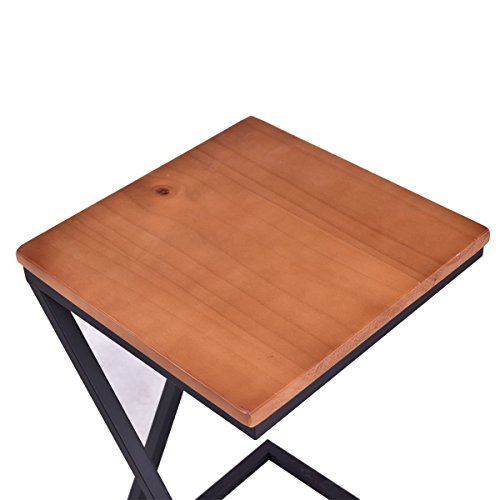 Coffee Tray Side Sofa Table Ottoman Couch Console Stand End TV Lap W/Wood TOP