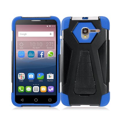 Phone Case for Alcatel OneTouch Pop 3 5.0" LTE Hybrid Cover Case with Kickstand (Blue)