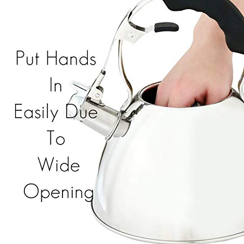 image for KARRISM Tea Kettle Stovetop Whistling 304 Stainless Steel Premium Stur