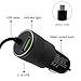 i-SUPERSIM USB Car Charger with Android Charging Line, Quick-Charging, QC 2.0 USB Port for iOS Android Mobile Devices, Black