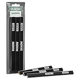DIXON Industrial Carpenter Pencils, Medium, Black and Silver, 6-Pack, (14206)