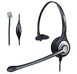Wantek Corded Telephone Headset Mono w/Noise Canceling Mic for AVAYA Aastra Allworx Adtran Alcatel Lucent AltiGen Comdial Digium Gigaset InterTel Mitel Plantronics MiVoice Landline Deskphones(F600S1)
