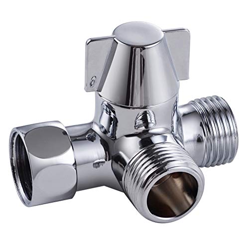 Tee Joint, Durable Handheld Shower and Shower Head Shower Arm 3-Way Diverter Brass, Polished Chrome - Thumbnail 7