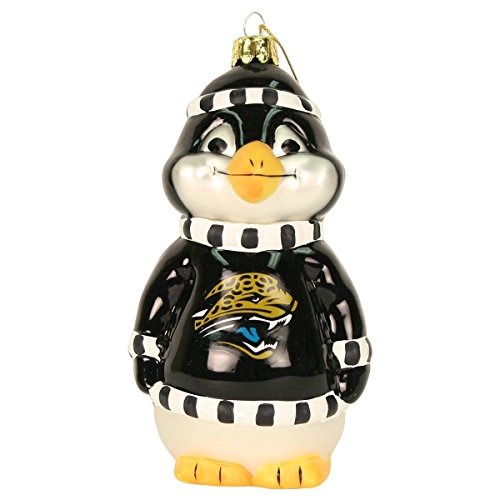 NFL Penguin Blown Glass Ornament (Jacksonville Jaguars)