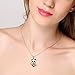 S925 Sterling Silver Cute Panda Love Heart Necklace for Women Girl, Rolo Chain 18