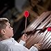 Tiptop Home Sudopo Frienda 1 Pair Medium Hard Yarn Head Keyboard Marimba Mallets with Maple Handles (Red)