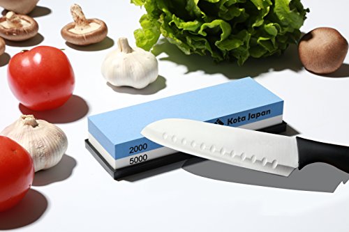 Kota Japan Combination Dual Sided 2000-5000 Grit Diamond Knife Sharpener Whetstone | Water Stone Kit for Coarse Sharpening & Fine Polishing