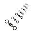 Threemart Rolling Barrel Fishing Swivel Stainless Steel Black Nickel 30Lb to 350 Lb