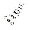 Threemart-Rolling-Barrel-Fishing-Swivel-Stainless-Steel-Black-Nickel-30Lb-to-350-Lb