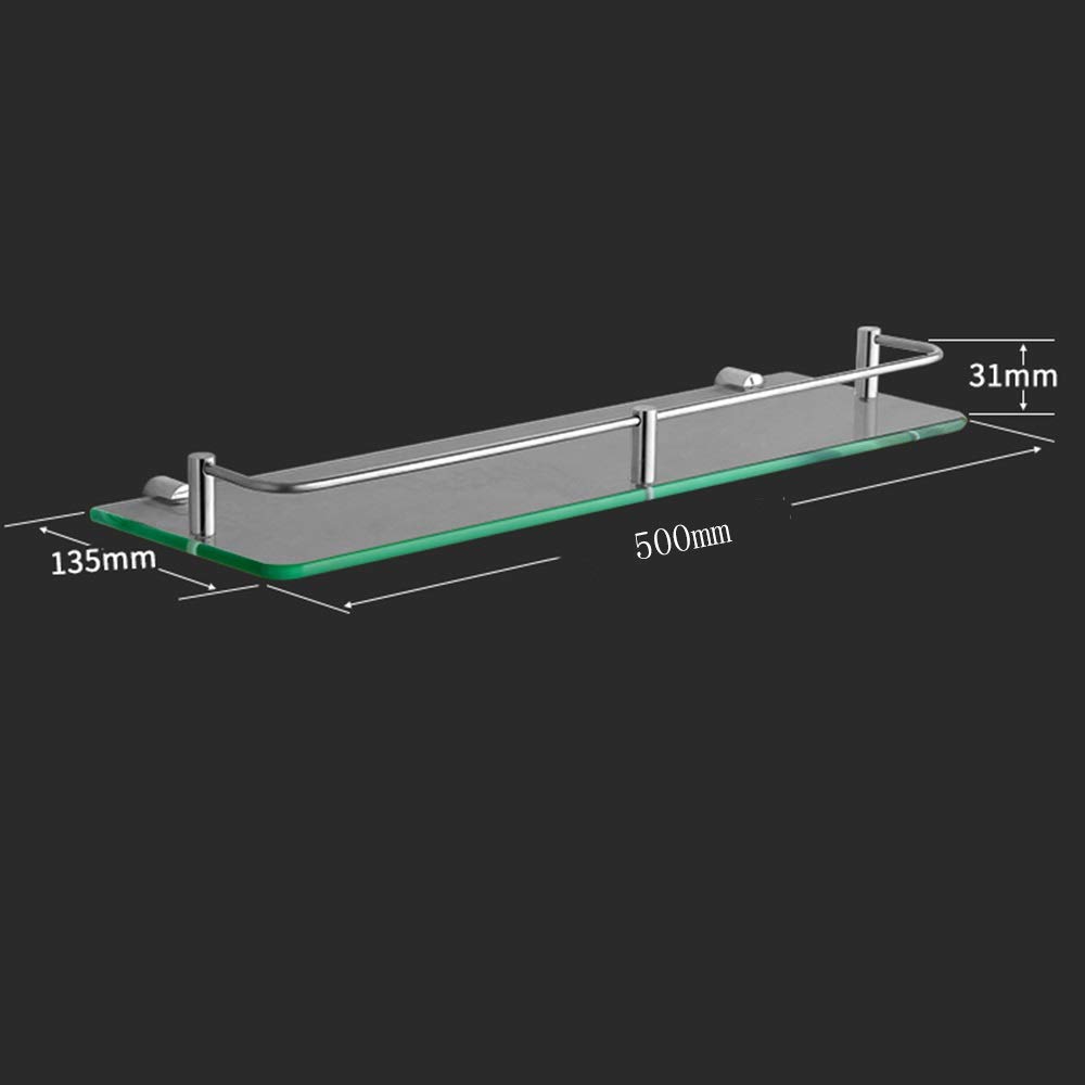 Bathroom Shelf Glass Size 200mm 7 8inch Stainless Steel Bathroom Tempered Glass Frame 7mm Thick Wall Mounted Rectangular Polished Chrome Bracket Xsjj Bathroom Shelf 8 Size Optional