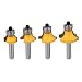 Bestgle Set of 4 Roundover Edging Router Bit Set 1/4-Inch Shank Woodworking Milling Cutter Tools, 5/16", 3/16", 1/4", 1/8" Radius