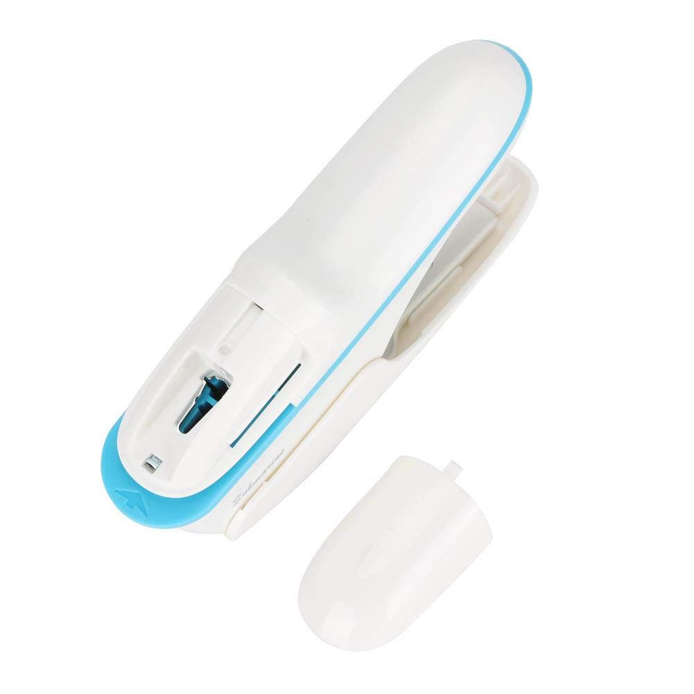 Booklet Stapler ABS No Staple Stapling Machine for Children Book Paper Staple-Free Stapler Tool 8 Sheet A4 Capacity (White)