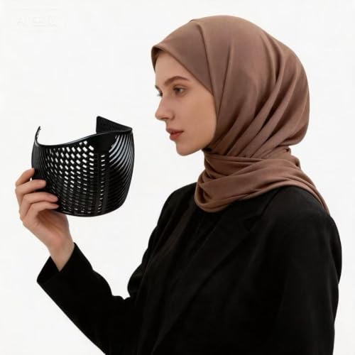 2 PCS Hijab Hair Grip Band, Elastic Nonslip Lightweight Breathable Soft Stretchy Headbands with Secure Hold for Women Girls (Black)