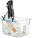 Gourmia GVS9945 Sous Vide Vacuum Sealer and Bag Set – Battery Operated Sealer, 5 Reusable Heavy Duty 3qt Bags, 1 Sealing Clip, 2 Cooking Clips - Keeps Fresh 5 X Longer - Prevents Freezer Burn