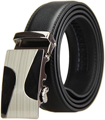 GAFASTWO Men's Genuine Leather 35mm Ratchet Dress Belt with Automatic Buckle Holeless