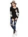 Milumia Women's Vintage Geometric Print Patchwork Round Neck Long Sleeve Tee Top