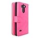 G4 Case, LG G4 Case, Cellularvilla LG G4 Wallet Bag Case, Premium Pu Leather Flip [7 Card Slots] Pocket Case, [Zipper Wallet] with Hard Soft [Magnetic Detachable] Back Cover for LG G4 (Pink)