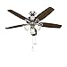 Bronze Pull Chain Set, Sunix 11.8” Ceiling Fan Pull Chain Included 35.4” Diameter 3.2 mm Beaded Extensions with 4 Connectors, Silver, One Pair