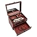 Retro Antique Flower Carved Wooden Jewelry Storage Box Container Case Jewelry Display Organizer with Lock Gift
