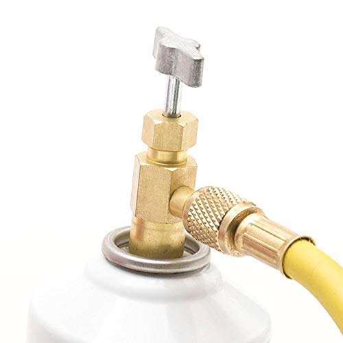 YOUNGFLY Car Air Conditioning R134a A/C Refrigerant Self-Piercing Can Tap Valve Bottle Opener Adapter 1/4 Flare Port - Thumbnail 3