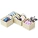Set of 3 Drawer Organizer - EZOWare Closet / Dresser / Nursery Storage Drawer Container Bins Basket for Bras, Socks, Underwear, Tie, Scarves, Gloves, School Supplies, Diapers, and more