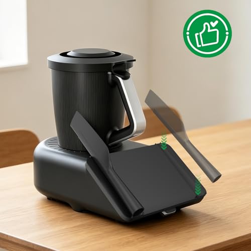 Protector de pantalla para Thermomix TM7 con soporte para espátula, accesorio para Thermomix TM7, funda rígida, placa protectora resistente a los arañazos, resistente al agua y al polvo, color negro