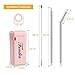 Fundia Collapsible Reusable Stainless Straw - 3 Pack Folding Drinking Straw Stainless Steel Case Food-Grade Portable Set with Cleaning Brush Keychain for Travel and Household