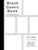 Blank Comic Book: 120 pages, 7 panel, White Paper, Draw your own Comics by Comic Drawing Books, Manga Drawing Books