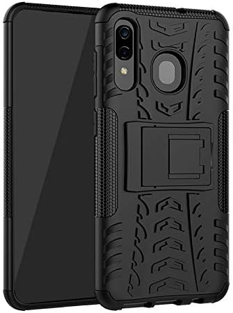 ziviteShockproof Hybrid Kickstand Back Case Cover for Samsung Galaxy A20 - Black