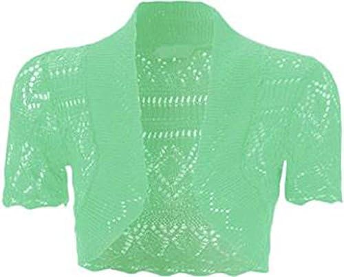 RM Fashions Girls Crochet Bolero Shrug Kids Knitted Short Sleeve Cardigan New Age 2-13 Years
