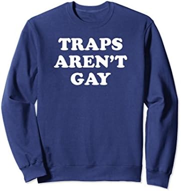 Unisex Funny Anime Otaku Weeaboo Traps Aren't Gay Sweater Large Navy