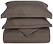 Elegance Linen 1500 Thread Count Wrinkle Resistant Ultra Soft Luxurious Egyptian Quality 3pc Duvet Cover Set, Solid, Full/Queen, Gray
