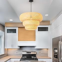 Teru Ji Kaikang Bamboo Pendant Light,18.5" Boho