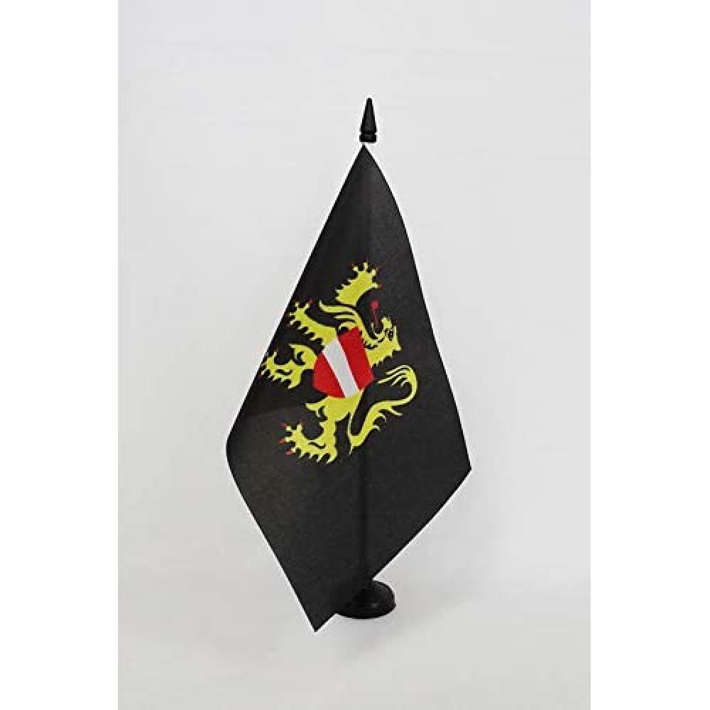 AZ FLAG Province of Flemish Brabant Table Flag 5'' x 8'' - Vlaams-Brabant Office Decoration 100% Polyester 21 x 14 cm - Mini Desk Flag with Pole and Black Plastic Base