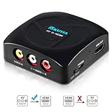 RCA to HDMI Converter, AV to HDMI, KUYIA 1080P Component Composite to HDMI Adapter Supporting PAL/NTSC PC TV STB Xbox Wii PS4 PS3 VHS VCR Camera Nintendo N64 with USB Charge Cable (Black)