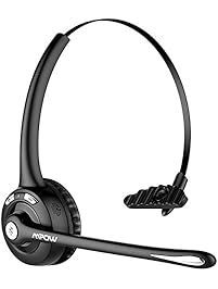 Mpow Pro Trucker Bluetooth Headset/Cell Phone Headset with Microphone, Office Wireless Headset, Over the Head Earpiece, On Ear Car Bluetooth Headphones for Cell Phone, Skype, Truck Driver, Call Center