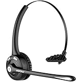 Mpow Pro Trucker Bluetooth Headset/Cell Phone Headset with Microphone, Office Wireless Headset, Over the Head Earpiece, On Ear Car Bluetooth Headphones for Cell Phone, Skype, Truck Driver, Call Center