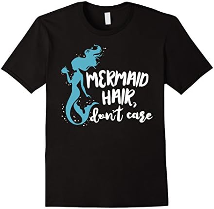 Mens Mermaid Tails Shirt - Mermaid Hair, Don't Care 2XL Black