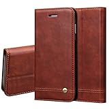 Xiaomi Redmi Note 7 Pro Case,Redmi Note 7 Case,RUIHUI Classic Leather Wallet Folding Flip Protective Shell Cover with Card Slots,Kickstand,Magnetic Closure for Xiaomi Redmi Note 7/Note 7 Pro (Brown)