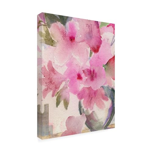 Pink Azaleas by Sheila Gold Ornate Frameen, 18 by 24-Inch Canvas Wall Art